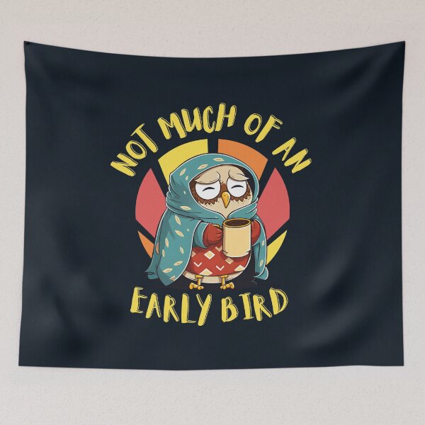 Item preview, Not Much of an Early Bird: Sleepy Owl Coffee Lover designed and sold by Give Me that Pencil.