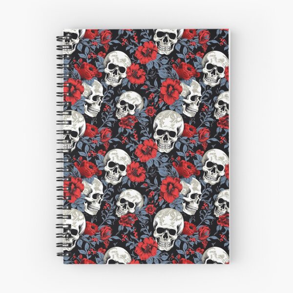 Item preview, Moderno patrón de flores, hojas y calaveras en azul, blanco y negro: ¡sube de nivel tu juego de estilo! designed and sold by Designifying.