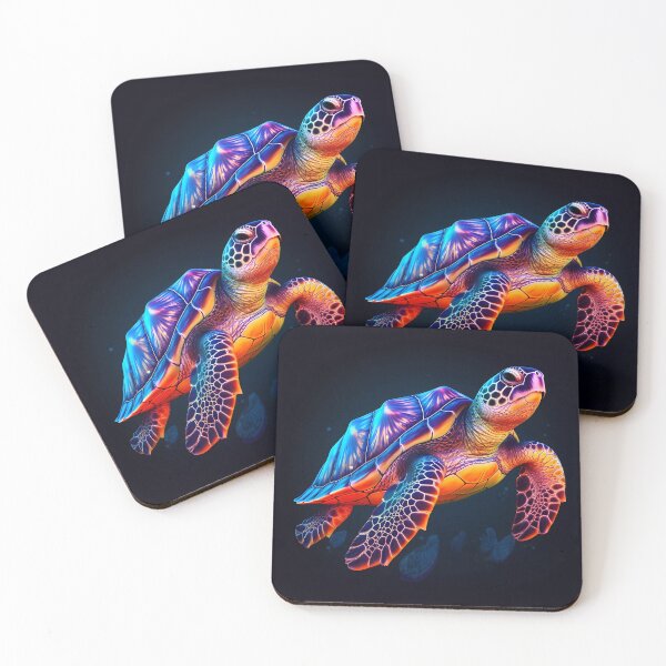 Item preview, Sea turtle neon 3 designed and sold by ZombiOctopi.