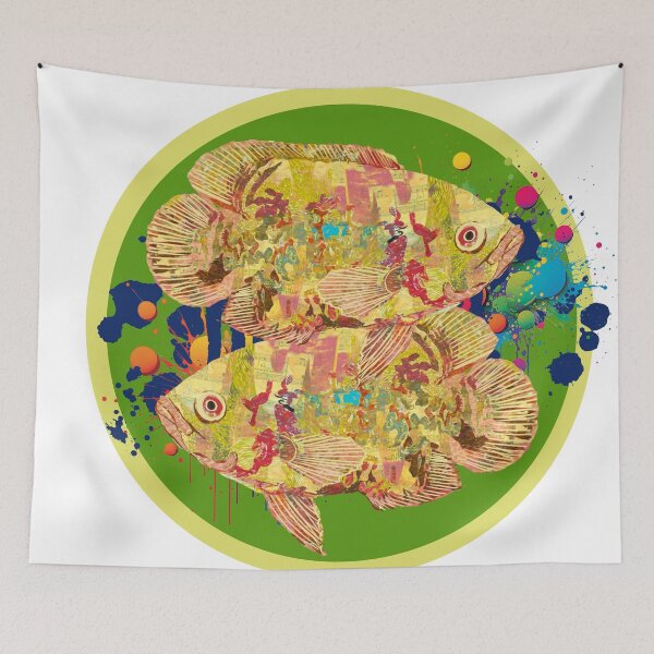 Aperçu de l'œuvre Paint Pop Arty Paire de Poissons Albinos Oscar créée et vendue par ginaisarty.
