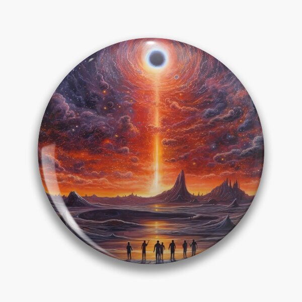 Item preview, Black Hole Atmospheric Digital Painting - Haunting Depiction of a Black Hole Preparing to Consume a Planet as Concerned Inhabitants Gaze On, Award Winning Designer - Very High Resolution designed and sold by CloudofKnowing.