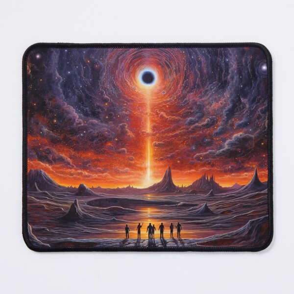 Item preview, Black Hole Atmospheric Digital Painting - Haunting Depiction of a Black Hole Preparing to Consume a Planet as Concerned Inhabitants Gaze On, Award Winning Designer - Very High Resolution designed and sold by CloudofKnowing.