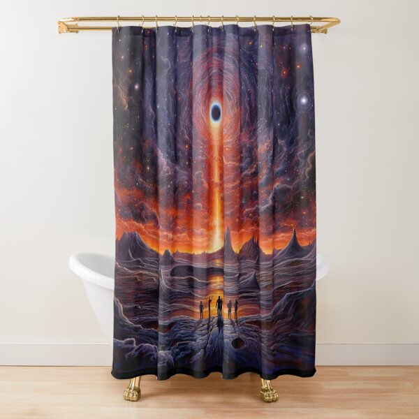 Item preview, Black Hole Atmospheric Digital Painting - Haunting Depiction of a Black Hole Preparing to Consume a Planet as Concerned Inhabitants Gaze On, Award Winning Designer - Very High Resolution designed and sold by CloudofKnowing.