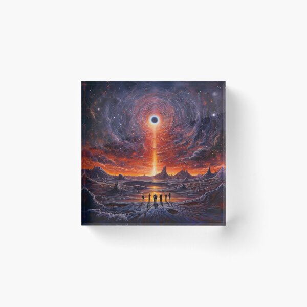 Item preview, Black Hole Atmospheric Digital Painting - Haunting Depiction of a Black Hole Preparing to Consume a Planet as Concerned Inhabitants Gaze On, Award Winning Designer - Very High Resolution designed and sold by CloudofKnowing.