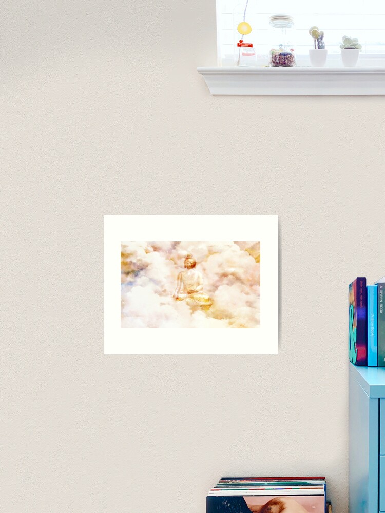 Thumbnail 1 of 3, Art Print, Buddha in the Clouds designed and sold by Truthseekmedia.