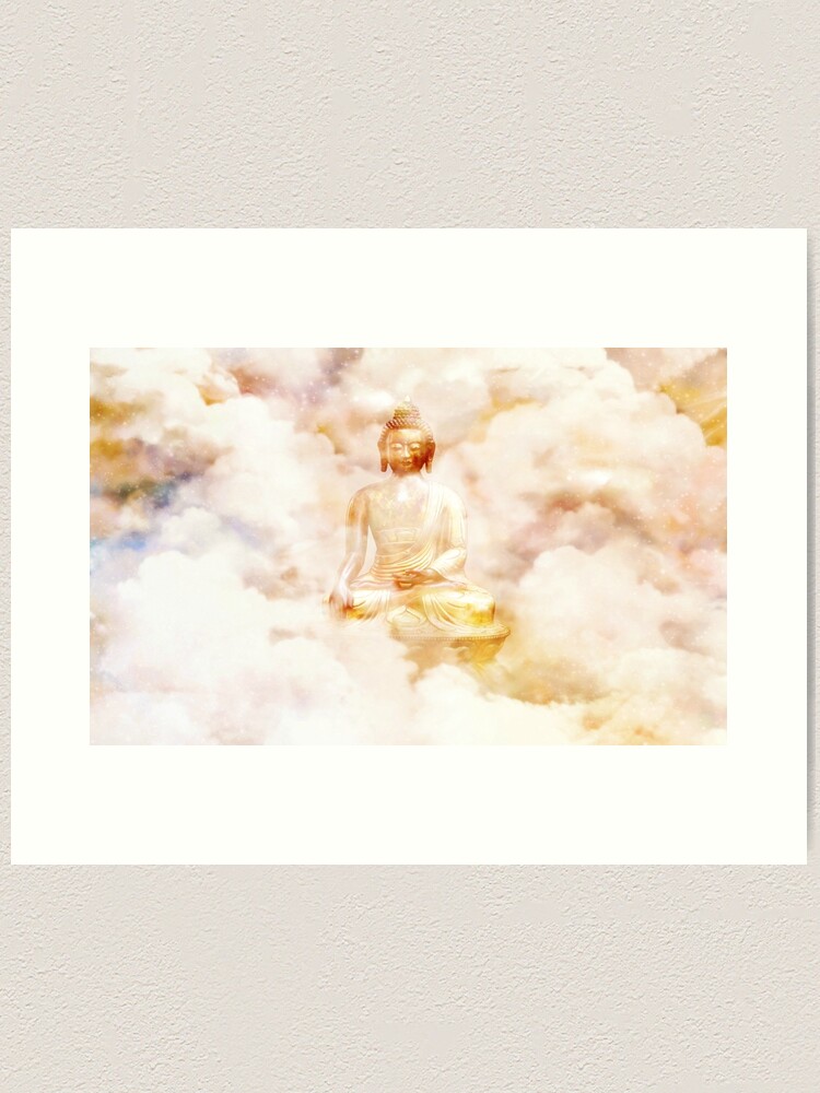 Thumbnail 2 of 3, Art Print, Buddha in the Clouds designed and sold by Truthseekmedia.