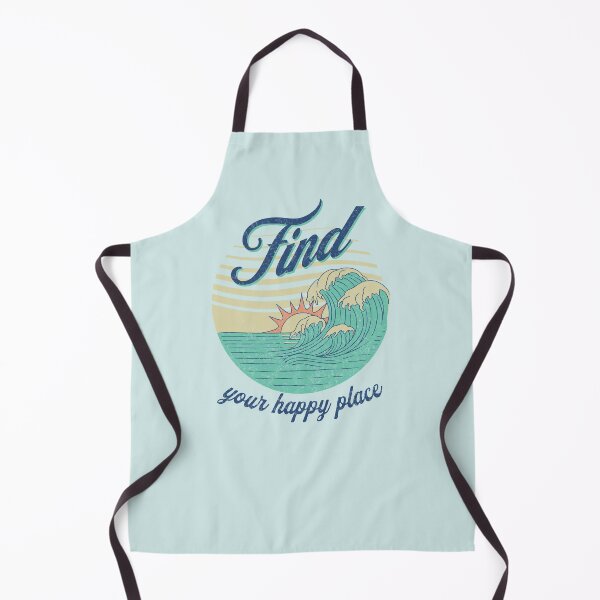 Item preview, Find your happy place motivational retro style surf waves t-shirt designed and sold by Novel-ty.