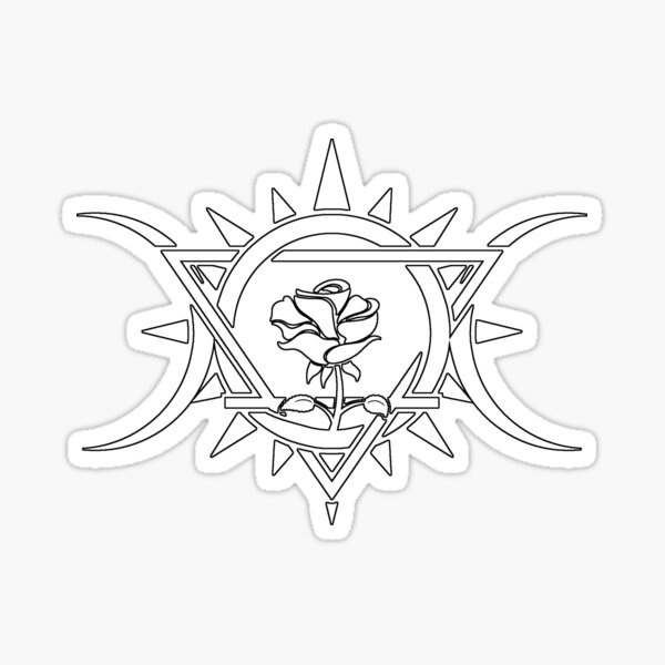 Wiccan Sun with Earth and Rose Sticker