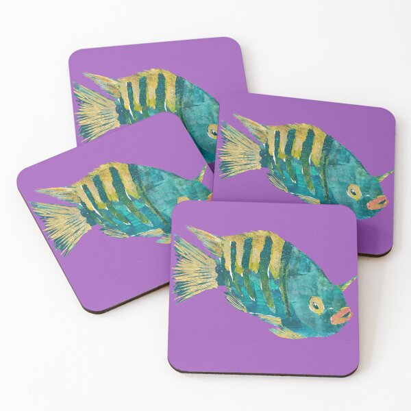 Item preview, Blue and Yellow Marine Saltwater Fish designed and sold by ginaisarty.