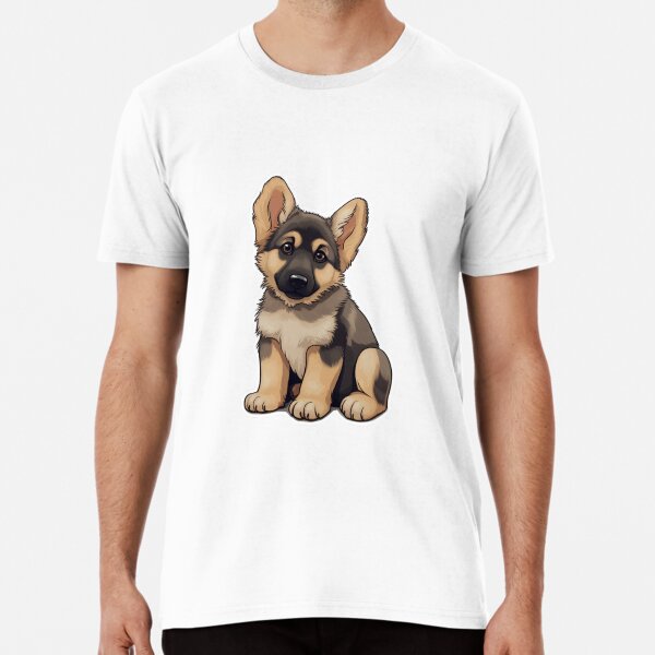Cute German Shepherd Puppy Cartoon Sticker Art Board Print for Sale by Media DK Redbubble