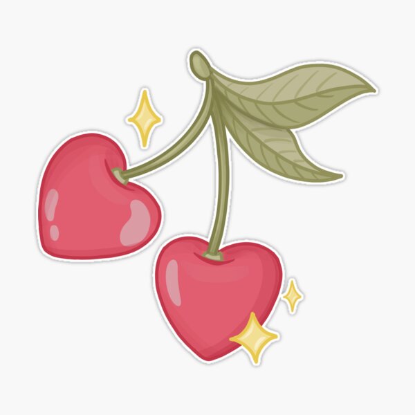 Cherry heart Sticker for Sale by itsmarsrover