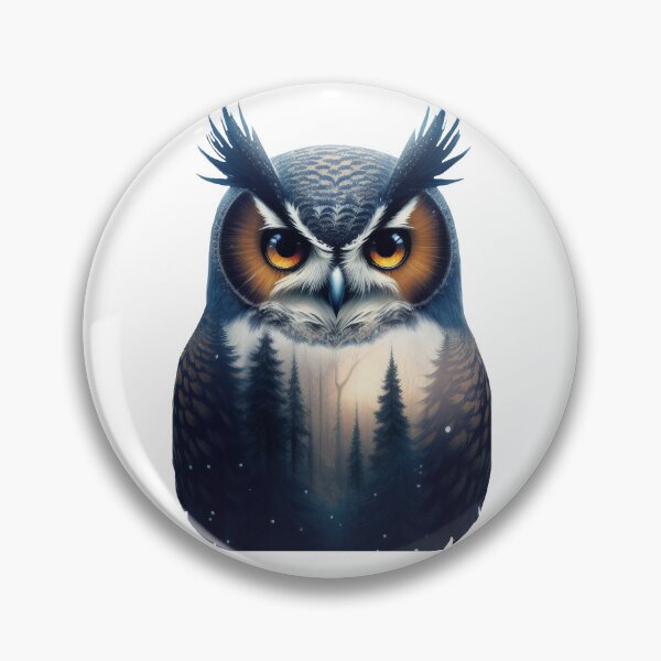 Item preview, double exposure of forest in owl designed and sold by Harmonysens.