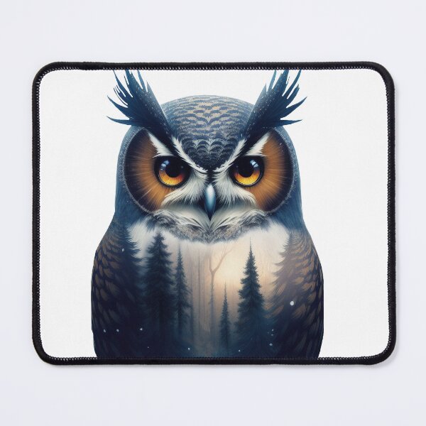 Item preview, double exposure of forest in owl designed and sold by Harmonysens.