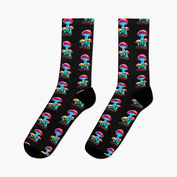 Item preview, Glowing bioluminescent fungi | Colorful cartoon mushrooms | 3D mushrooms | Toadstool designed and sold by IndigoTides.