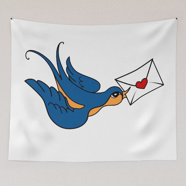 Item preview, Valentines Day Swallow. Old school tattoo style designed and sold by KongoBongo.
