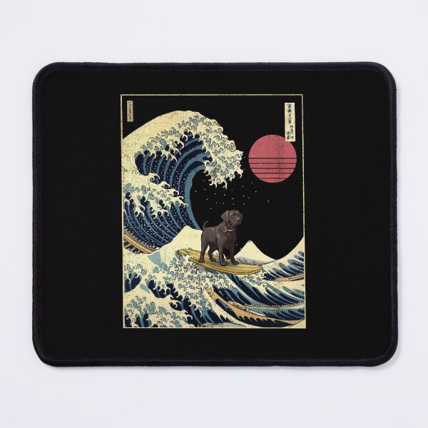 Item preview, Black Labrador Kanagawa Japanese Surfing Wave designed and sold by rafaeltto.