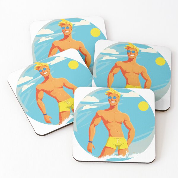 Item preview, Summer Patterns with Flamingos and Pineapples (man on the beach) designed and sold by Adapatterns.