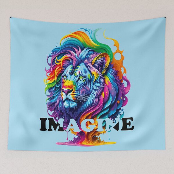 Item preview, Rainbow Colored Lion - Imagine designed and sold by PixelChameleon.