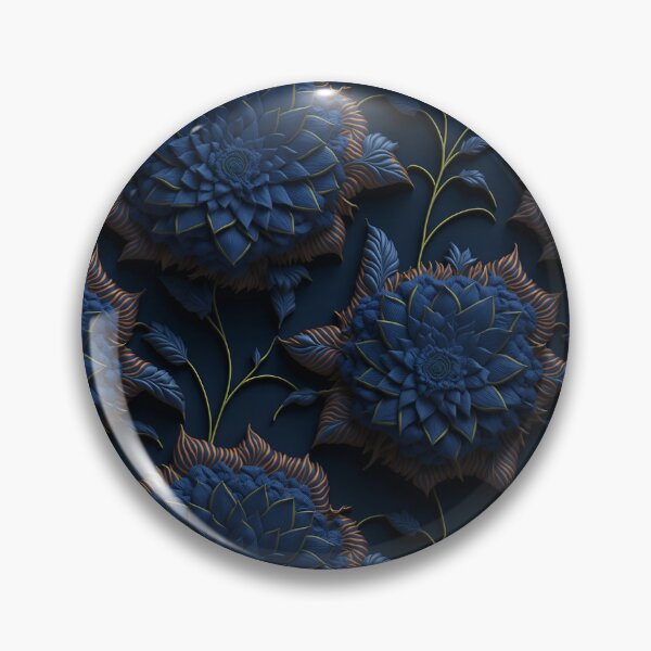 Aperçu de l'œuvre 3 motifs de fleurs bleu foncé fantaisie créée et vendue par HarshBrown.