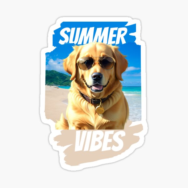 Item preview, Golden Retriever mit Sonnenbrille Sommerstimmung am Strand designed and sold by TailWags.
