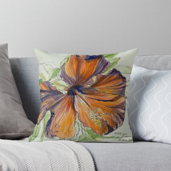 Item preview, Red hibiscus Hawaii: pen and wash. designed and sold by Elizabeth Moore Golding.