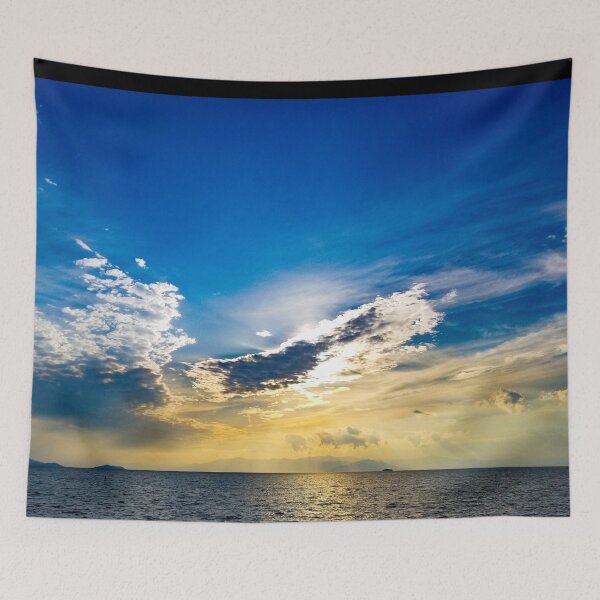 Item preview, Sunset streaked with rays and clouds designed and sold by Shizenkai.