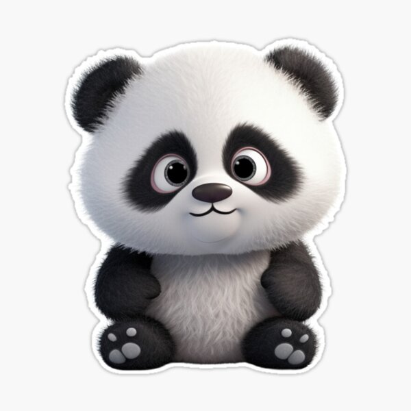 Cute sweet happy little Kawaii baby panda bear' Sticker