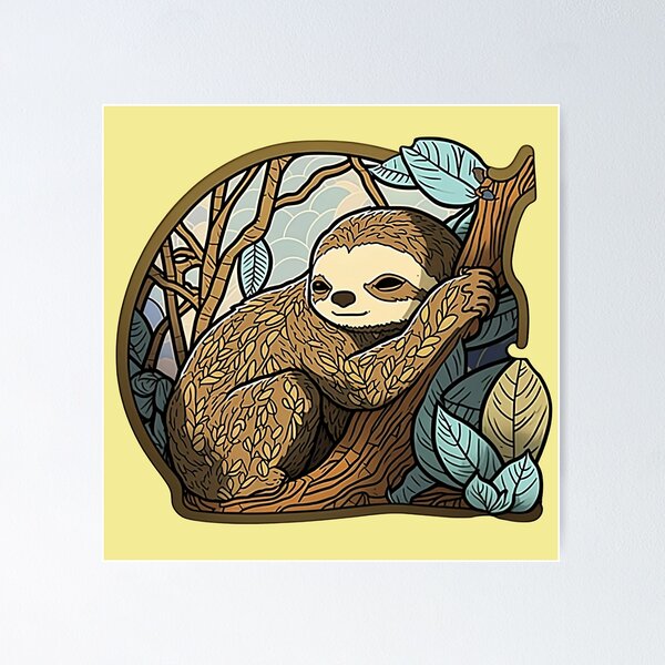 Item preview, Lazy Sunlit Sloth designed and sold by RandomForestBot.