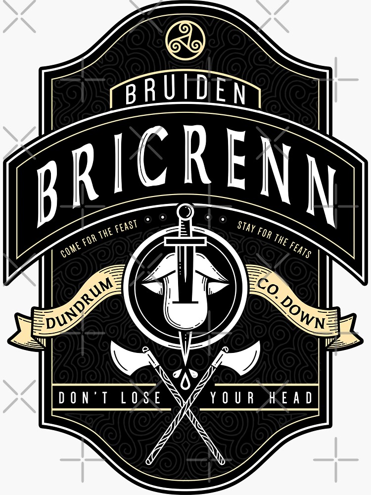 Thumbnail 3 of 3, Sticker, Bruiden Bricrenn - Bricriu's Hall designed and sold by Forfeda.