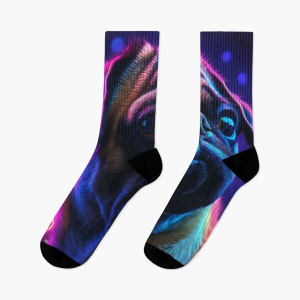 Item preview,  Man and Women's best friend Neon Collection Bulldog, German Shepherd, Labrador, pug designed and sold by BrandonArtWorld.