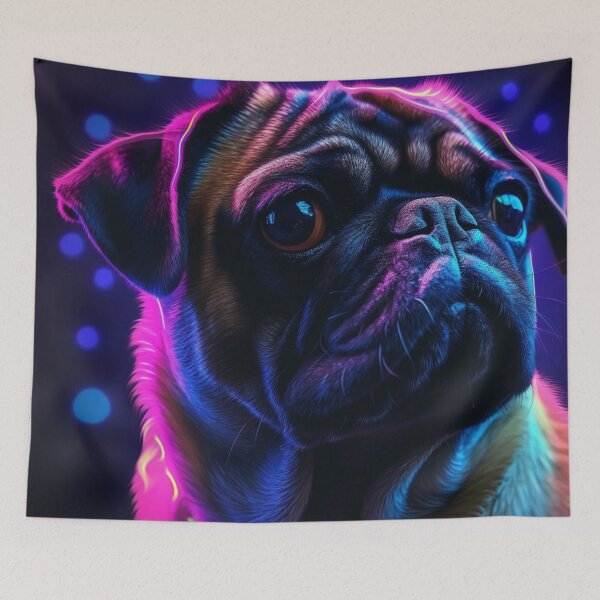Item preview,  Man and Women's best friend Neon Collection Bulldog, German Shepherd, Labrador, pug designed and sold by BrandonArtWorld.
