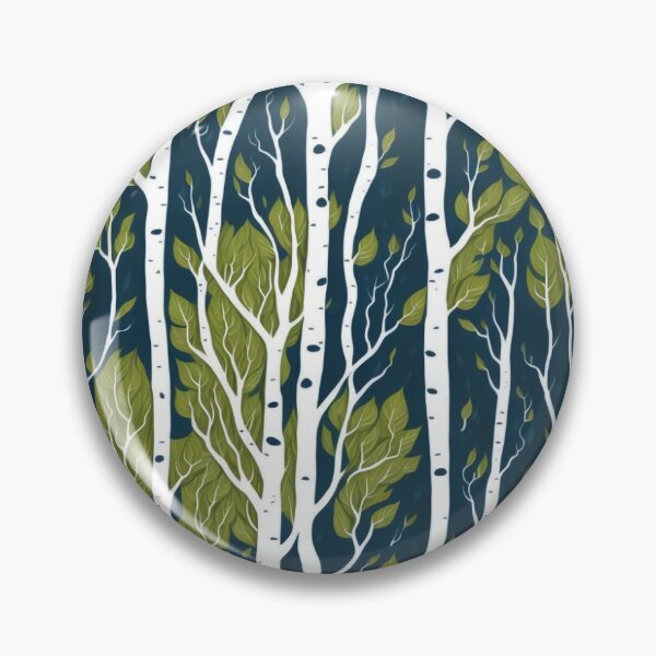 Item preview, Green Birch Forest Nature Tree Pattern designed and sold by theforestfairy.