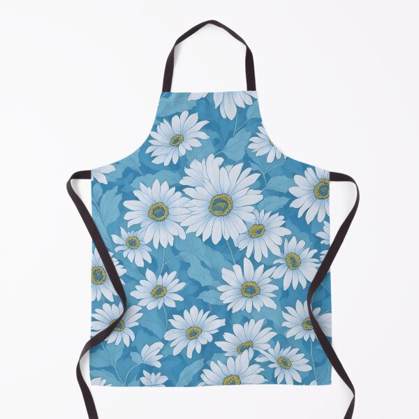 Item preview, White daisy field blue background designed and sold by theforestfairy.