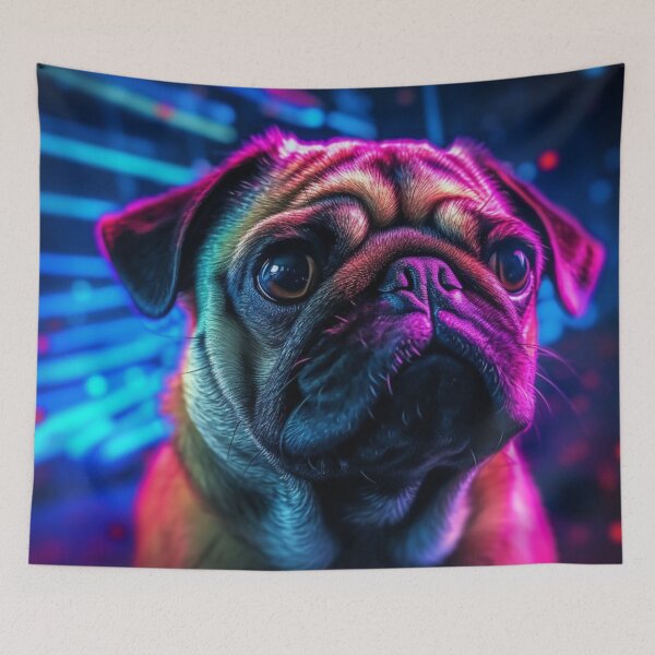 Item preview, Man and Women's best friend Neon Collection Bulldog, German Shepherd, Labrador, pug designed and sold by BrandonArtWorld.