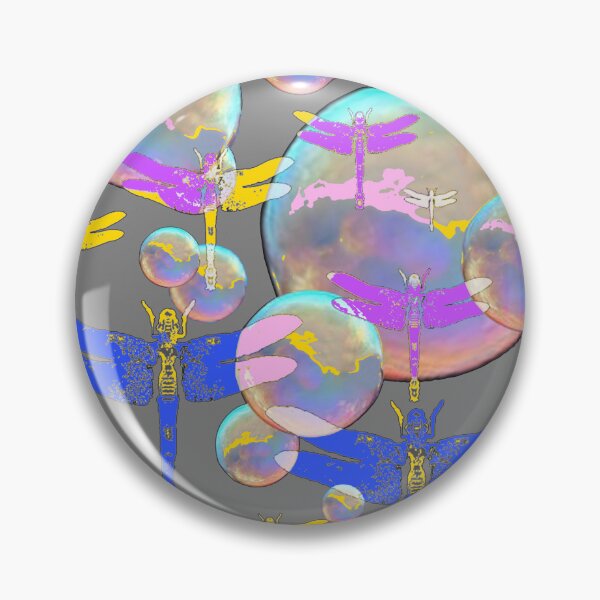 Item preview, DECORATIVE COLORED DRAGONFLY PATTERN SOAP BUBBLES ART designed and sold by sharlesart.