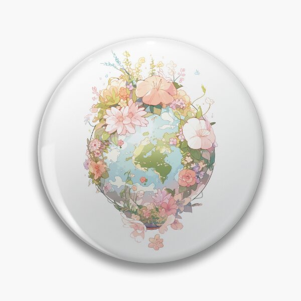 Item preview, Flower Filled Earth on White Background designed and sold by GingerSilkShop.