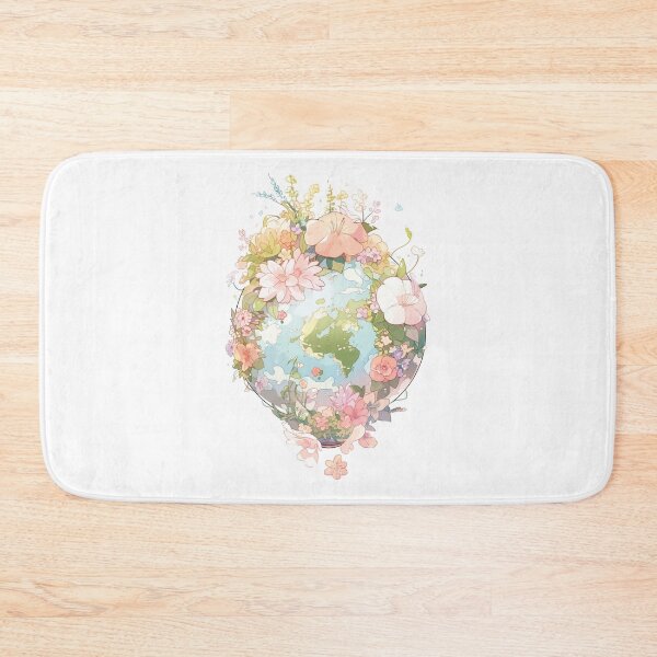 Item preview, Flower Filled Earth on White Background designed and sold by GingerSilkShop.
