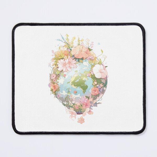 Item preview, Flower Filled Earth on White Background designed and sold by GingerSilkShop.