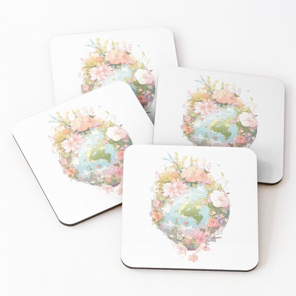 Item preview, Flower Filled Earth on White Background designed and sold by GingerSilkShop.