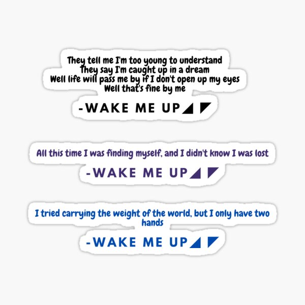 Item preview, Avicii Lyrics - Wake Me Up designed and sold by runnergirlie15.