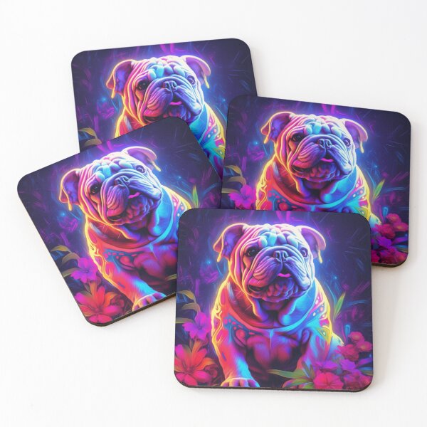 Item preview,  Man and Women's best friend Neon Collection Bulldog, German Shepherd, Labrador, pug designed and sold by BrandonArtWorld.