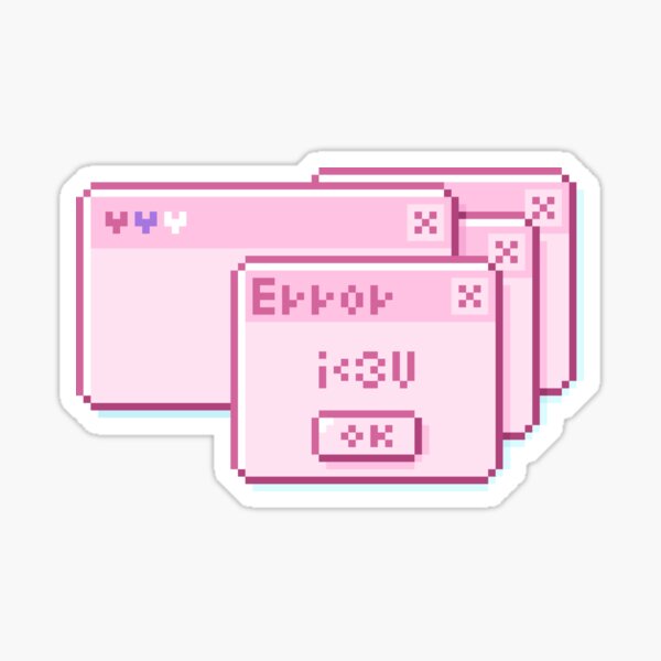 Vista previa del artículo con la obra «mensaje de error ~ lindo pixel art», diseñado y vendido por milk-bun.