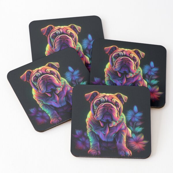 Item preview,  Man and Women's best friend Neon Collection Bulldog, German Shepherd, Labrador, pug designed and sold by BrandonArtWorld.