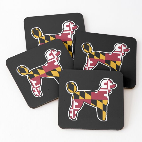 Item preview, Standard Poodle Silhouette with Maryland Flag designed and sold by Jenn Inashvili.