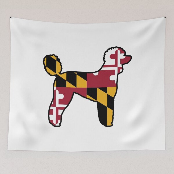 Item preview, Standard Poodle Silhouette with Maryland Flag designed and sold by Jenn Inashvili.
