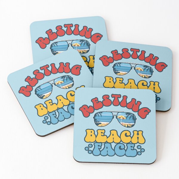 Item preview, Resting Beach Face: Funny Pun with Cool Sunglasses in Bright Colors designed and sold by JoyOfHopeStore.