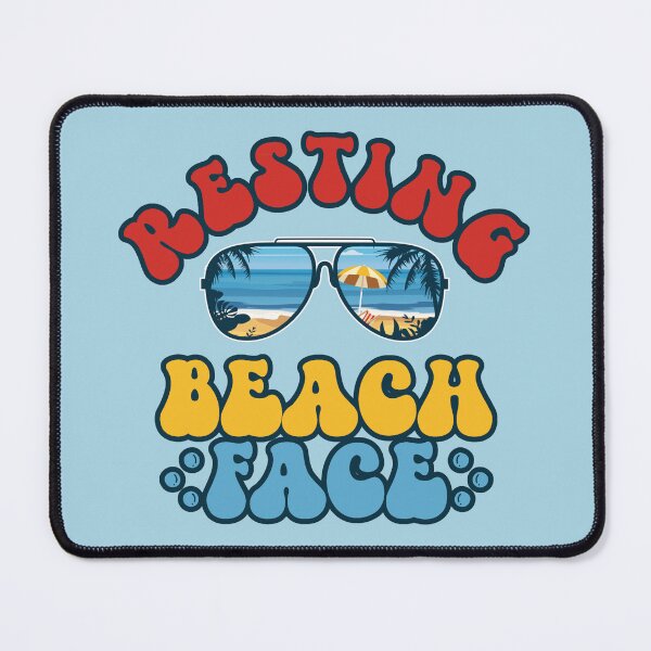 Item preview, Resting Beach Face: Funny Pun with Cool Sunglasses in Bright Colors designed and sold by JoyOfHopeStore.