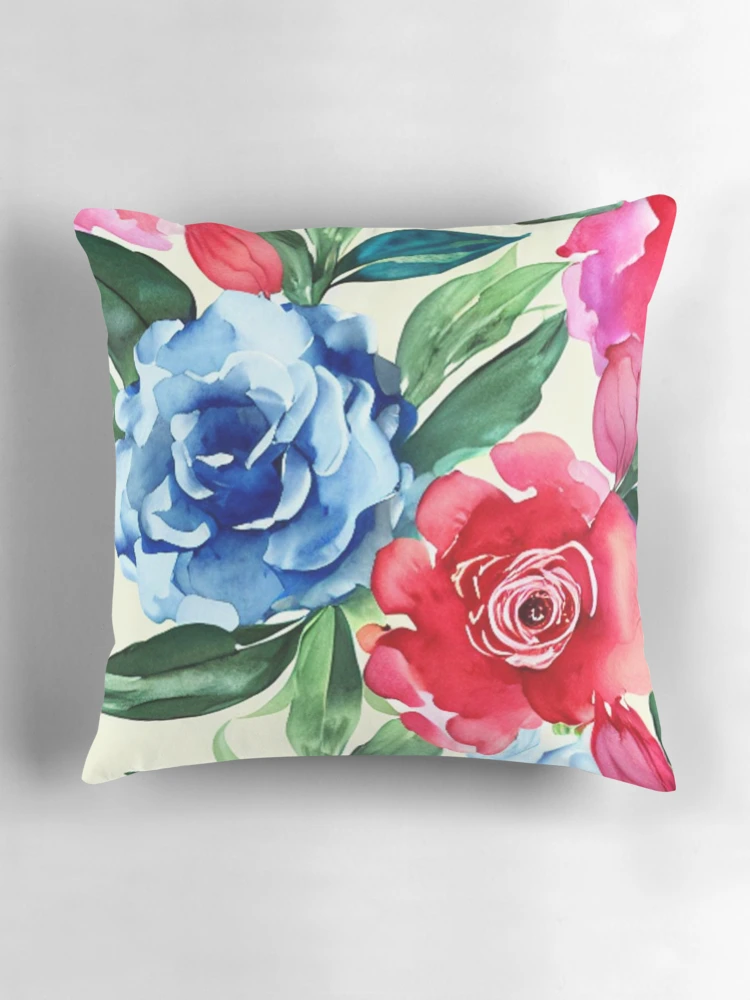 Thumbnail 3 of 4, Pillow, Abstract Roses Pattern designed and sold by calibrit.