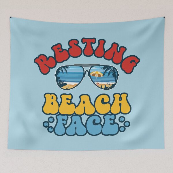Item preview, Resting Beach Face: Funny Pun with Cool Sunglasses in Bright Colors designed and sold by JoyOfHopeStore.