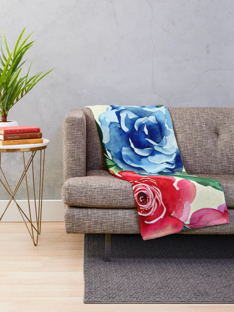Thumbnail 2 of 6, Throw Blanket, Abstract Roses Pattern designed and sold by calibrit.